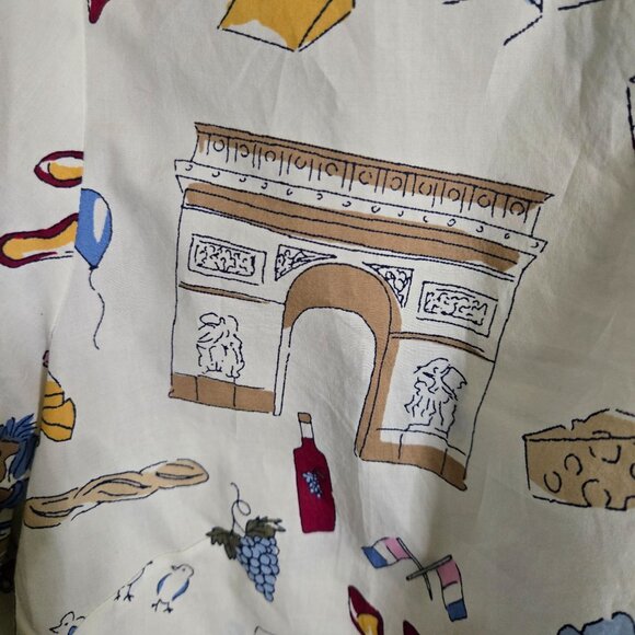 Talbots Paris Icons Ruffle Trim Popover Blouse Sustainable Cotton Size Lp - Picture 6 of 8